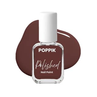 POPPIK Polished Nail Paint 8 ml, Quick-Dry, Long-Lasting & Chip-Resistant Nail Colour with Intense Pigment, Waterproof & Scratch-Proof, Satin Finish, Non-Toxic & Skin-Friendly