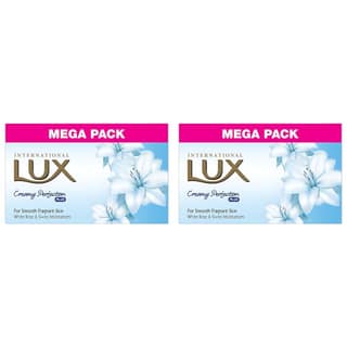 Lux International White Flower Creamy Perfection Soap Bar, Enriched With Swiss Moisturizers, 500 G (Pack Of 4)