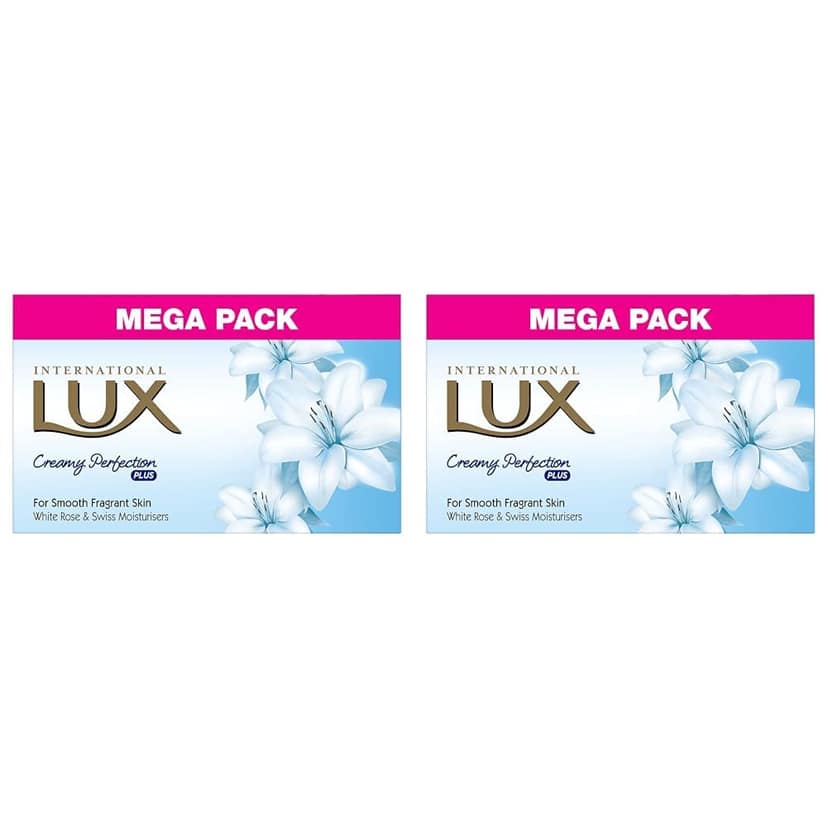 Lux International White Flower Creamy Perfection Soap Bar, Enriched With Swiss Moisturizers, 500 G (Pack Of 4)