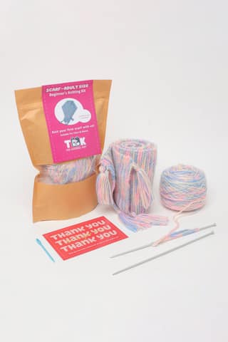 The Original Knit Beginner's Knitting Kit Scarf - Adult Size - Multicoloured