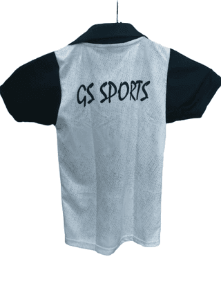 GS Sports Men's/Boys' White & Black Performance Polo T-Shirt