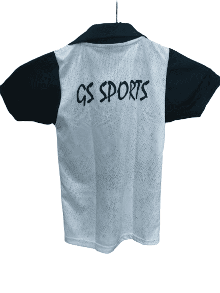 GS Sports Men's/Boys' White & Black Performance Polo T-Shirt