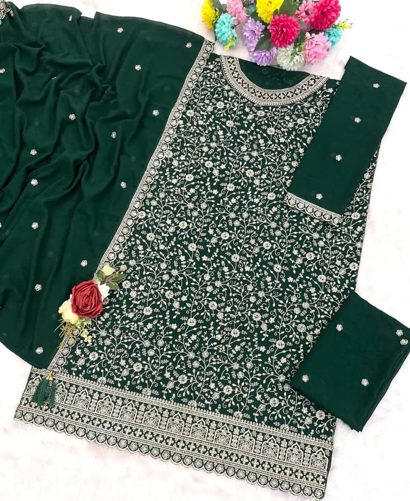 Designer Red Georgette Sharara Suit for Women view 3