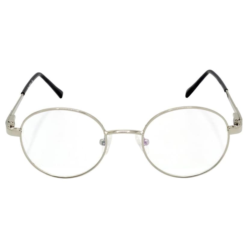 Hrinkar Trending Eyeglasses: Silver Oval Optical Spectacle Frame For Men & Women |HFRM-SLVR-19011 view 2