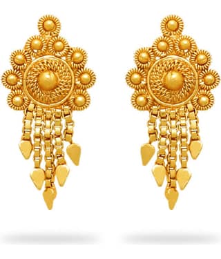 LUV FASHION Golden Chandbalis Earrings ( Pack of 1 )