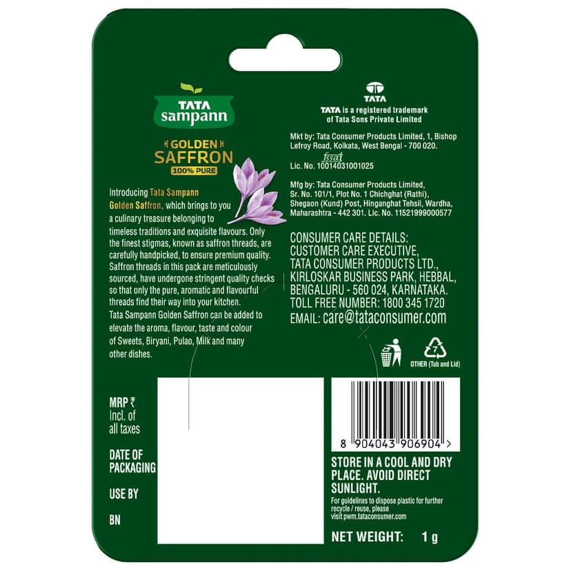 Tata Sampann Golden Saffron | Natural Aroma And Colour | Pure Kesar view 2