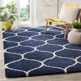 Shaggy Moroccan Trellis Pattern Plush Rug Carpet 4 x 6 feet By Global Home
