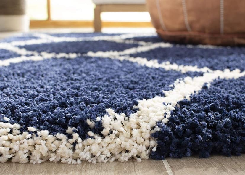 Shaggy Moroccan Trellis Pattern Plush Rug Carpet 4 x 6 feet By Global Home view 2