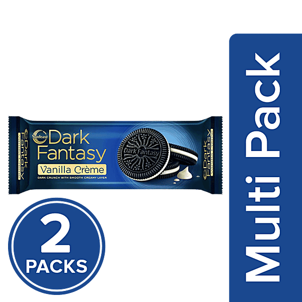 Sunfeast Dark Fantasy - Vanilla Cream Biscuits, 2x100 g Multipack