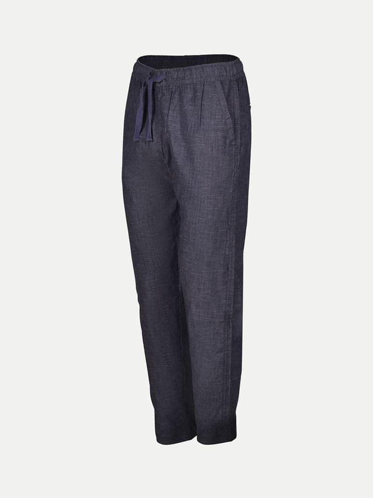 Men Dark Grey Solid Remi Cotton Chinos Trousers view 2