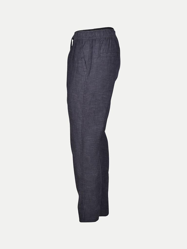 Men Dark Grey Solid Remi Cotton Chinos Trousers view 3