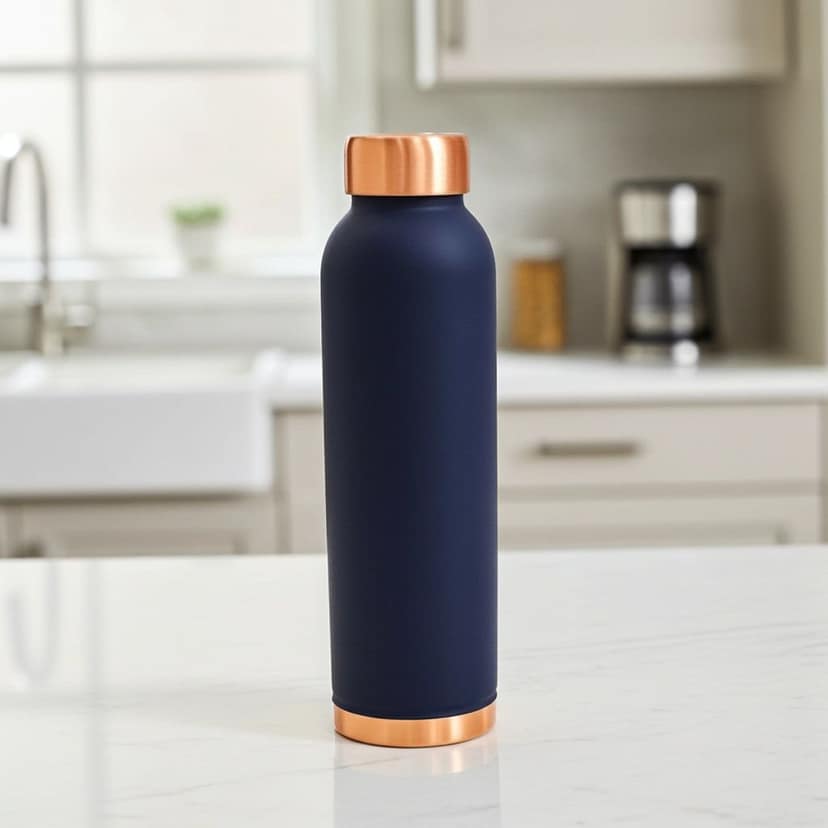 Copper Water Bottle 900 ML | Premium Ayurvedic Copper Drinkware , Height : 10.5 Inch (BCMAS202 I) view 3
