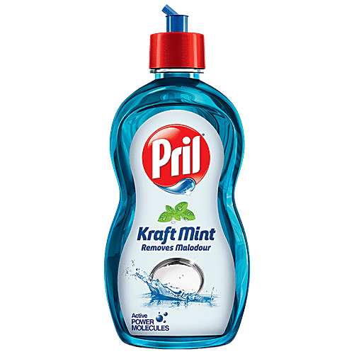 Pril Dishwash Liquid - Kraft Gel, Active Power Molecules, 225 ml Bottle
