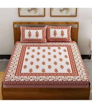 Uniqchoice Cotton Double Bedsheet ( Turquoise )
