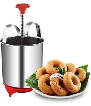 Purple Dust Stainless Steel Medu WADA Maker with Stand Mendu WADA Machine Makes Perfectly Shaped & Crispy