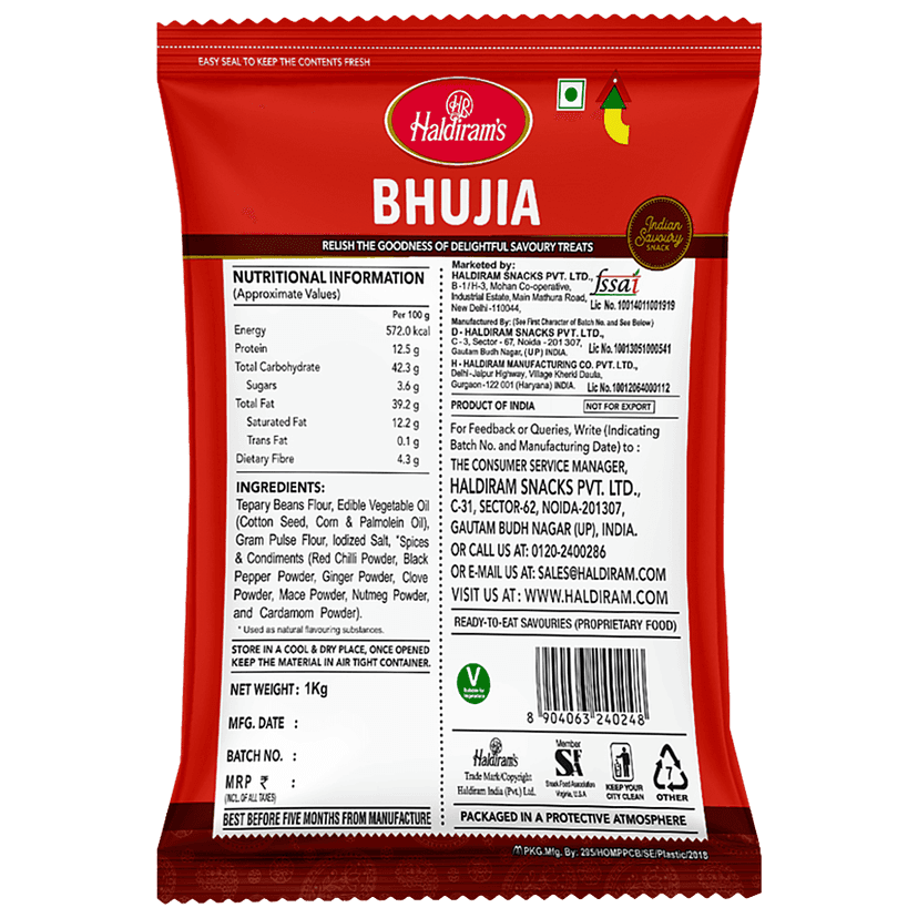 Haldirams Namkeen - Bhujia Del, 1 Kg Pouch view 2