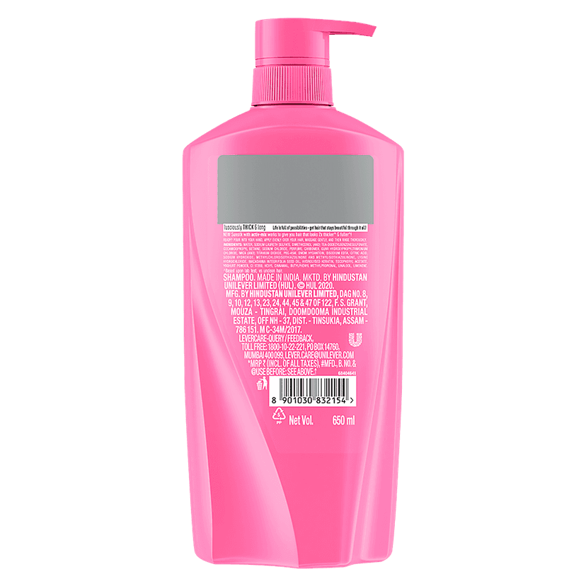 Sunsilk Hair Shampoo - Keratin Yoghurt, Lusciously Thick & Long, 650 Ml view 2