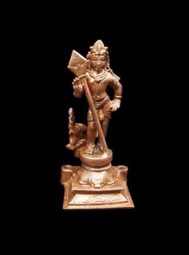 Searchers Paradise - Copper Idols of god Murugar, 5.1 inches, Copper Handmade 420 Grams, Patina Antique Finish, Pack of 1 Piece