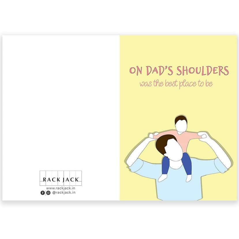 Rack Jack Father's Day Funny Greeting Card - On Dad's Shoulders view 6