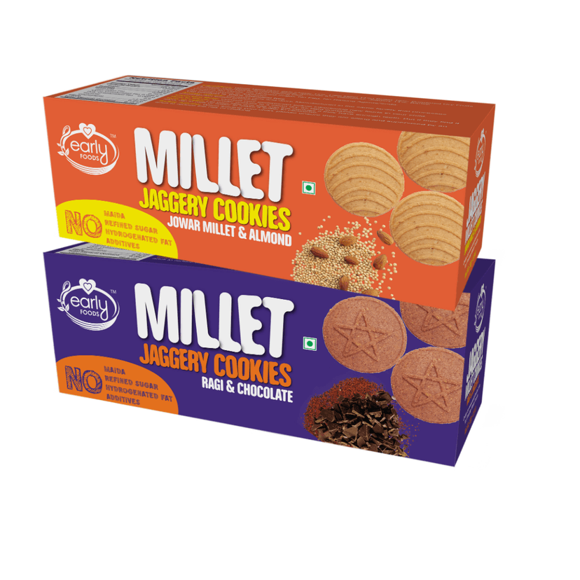 Pack of 2 - Jowar, Ragi Choco Jaggery Cookies