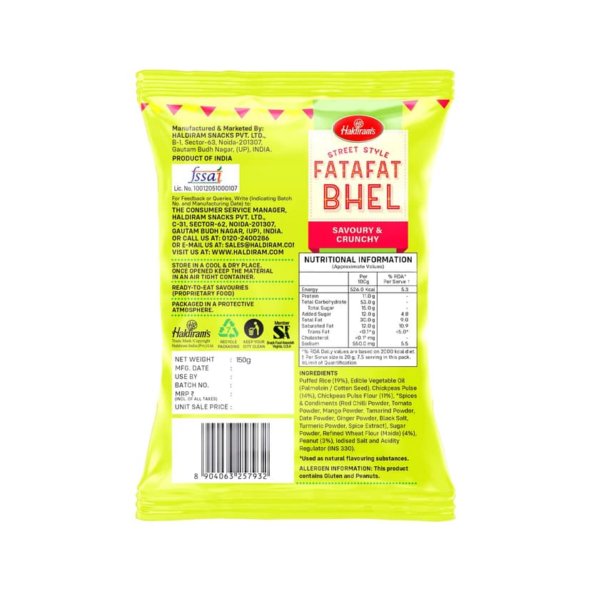 Haldirams Fatafat Bhel, 150G view 2