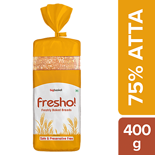 Fresho Whole Wheat Bread - Safe, Preservative Free, 400 g