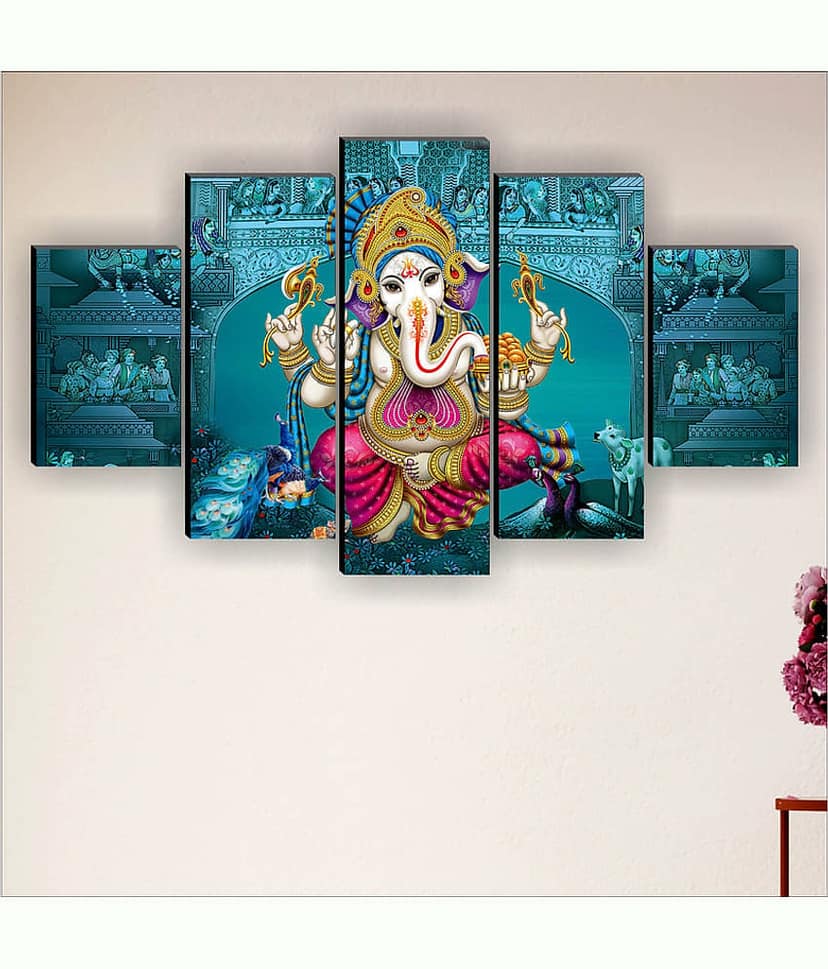 Saf Lord Ganesh Ji Religious Wall Hanging Framed Painting view 2