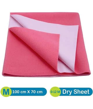 Quick Dry Baby Changing Waterproof Bed Protector SALMON ROSE Medium Rubber Sheet