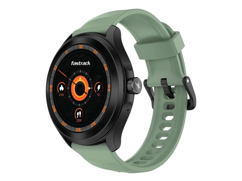 Fastrack VOX Pro Smart Watch with Offline Voice Commands,to-Do List, Rotary Crown, 1.38 TFT Display, BT Calling, 24/7 Health Suite - Black & Green