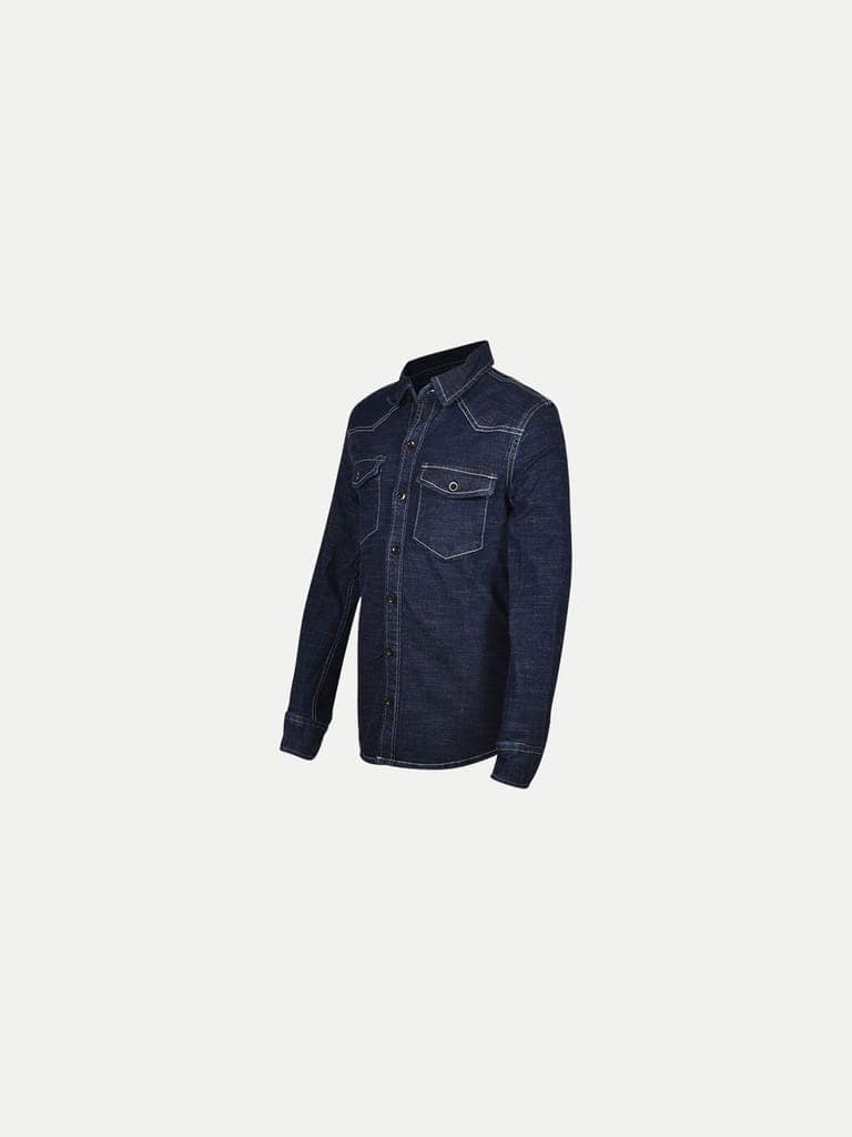 Boys Blue Mid-Washed Shirt view 2