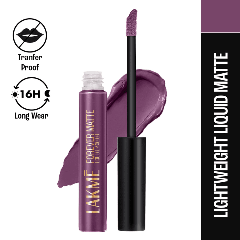 Lakme Forever Matte Liquid Lip, 16hr Lipstick, Lightweight & transferproof - Rich Mahogany