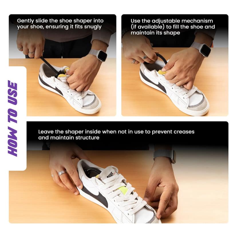 SNEAKARE Shoe Shaper, Shoe Tree for Sneakers, Shoe Shaper for Sneakers, Toe Shaper for Sneakers, Shoe Tree Set 2 Pairs view 5