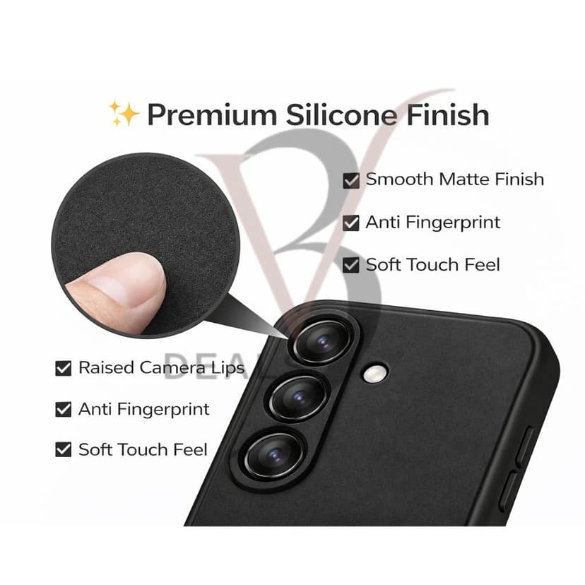 V3Deals Silicone Case Compatible with Samsung Galaxy A55 5G, Samsung A35 | Camera Bump Protection & Inner Velvet Fabric Lining | Ultra Slim Matte Soft Rubberised Case Cover view 3