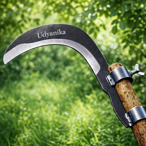 Grass Sickle Cutter Head | Heavy Coconut Plucker with Adjustable Handle Clamp | Razor- Sharp Metal Blade for Tree Branches, Grass, Weeds, Gardening | Multipurpose Agricultural Hand Tool view 2