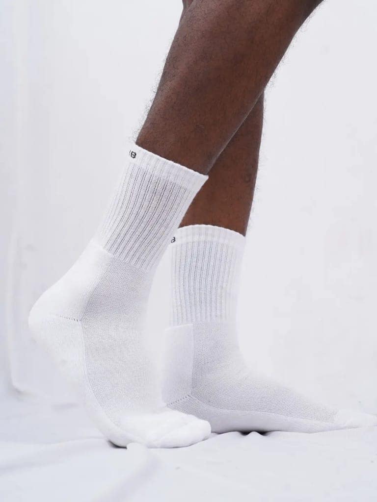 Comfort Socks for Work - Men and Women Pack of 2 Pairs - C2WBL (White, Black) view 2