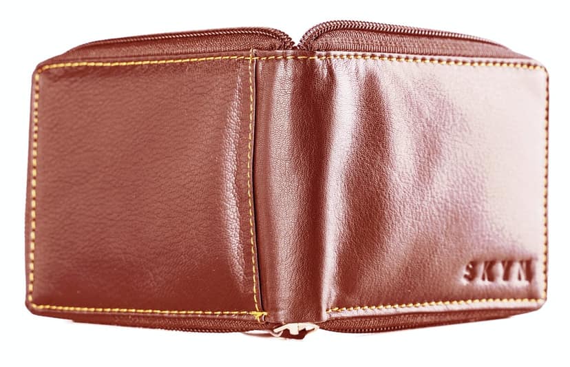 SKYN Genuine Leather Wallet for Men – Minimalist Bifold RFID Blocking Wallet with Multiple Card Slots, Cash Compartment & Gift Box view 3