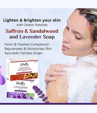 Globus Naturals Safforn Sandalwood and Lavender Soap, 200gm