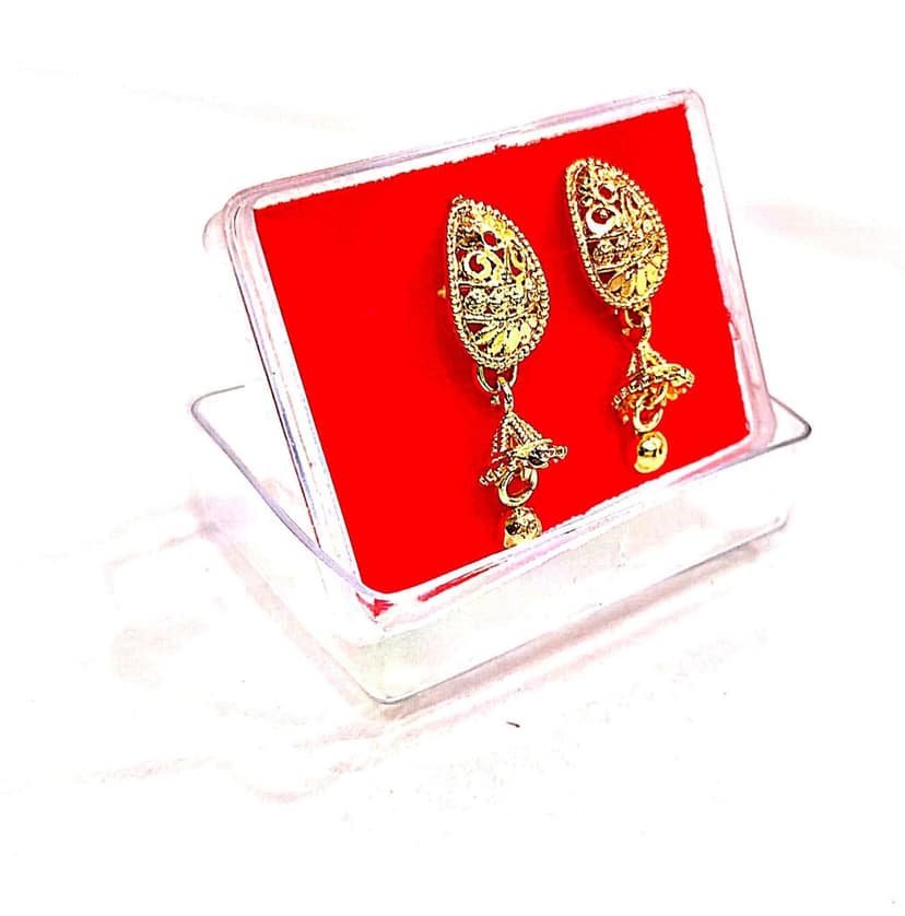 Golden Dangle and Drop Earrings view 2