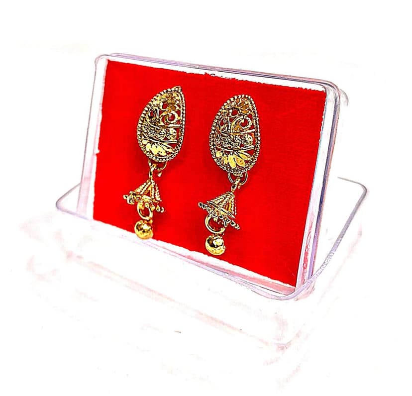 Golden Dangle and Drop Earrings view 3