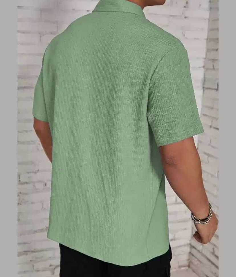 Hitarth Fashion Cotton Blend Regular Fit Half Sleeves Men's Formal Shirt - Green ( Pack of 1 ) view 2