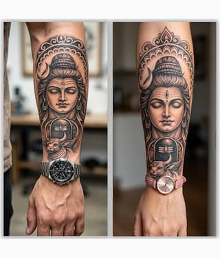 The Canvas Arts Lord Mahadev With Nandi Together Temporary Tattoo Body Tattoo