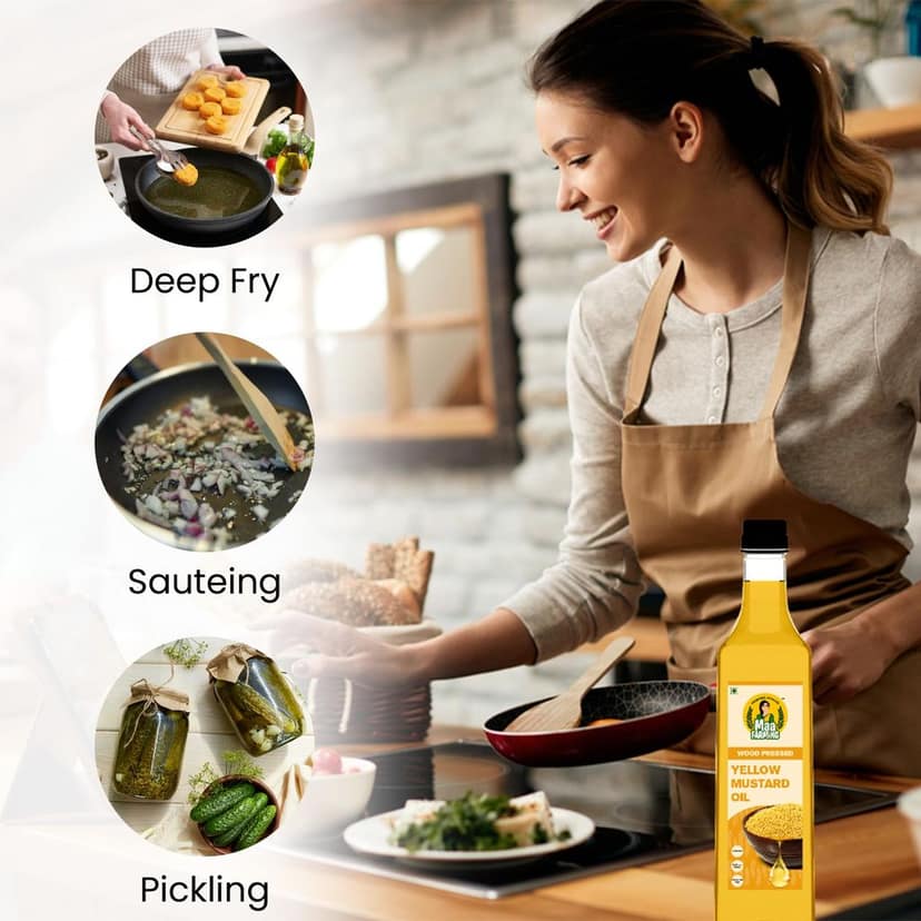Maa Farming Wood-Pressed Yellow Mustard Oil - 1L view 4