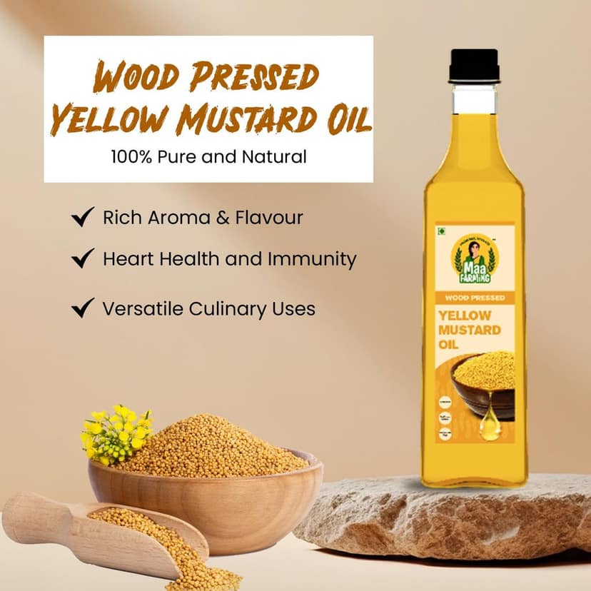 Maa Farming Wood-Pressed Yellow Mustard Oil - 1L view 5