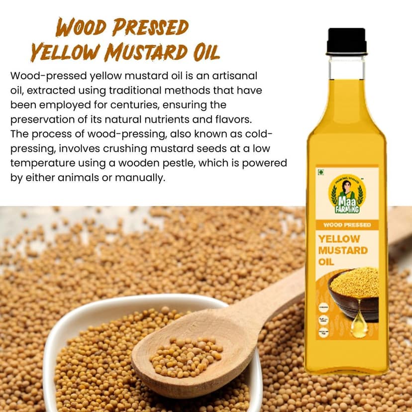 Maa Farming Wood-Pressed Yellow Mustard Oil - 1L view 6