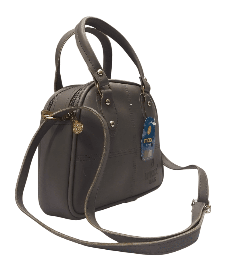 Brown Textured Women's Handbag with Detachable Shoulder Strap view 2
