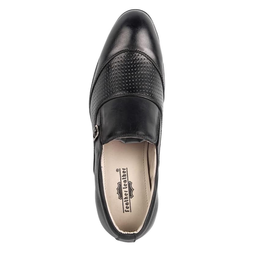 FEATHER LEATHER Men's Genuine Leather Black Formal Shoes for Men - Suitable for Formals, Office Wear, Dress Up Shoes view 7