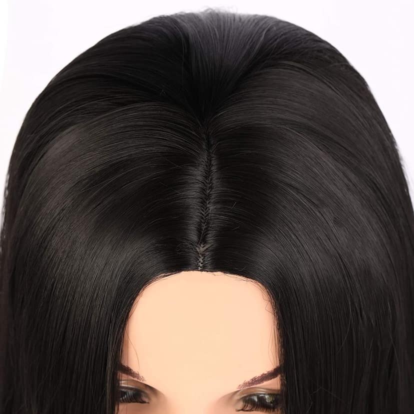 Akashkrishna Full Head Hair Wigs For Women Straight Synthetic Hair Wig Middle Parting Hair Wig Heat Resistant Synthetic Fiber (Black) view 6