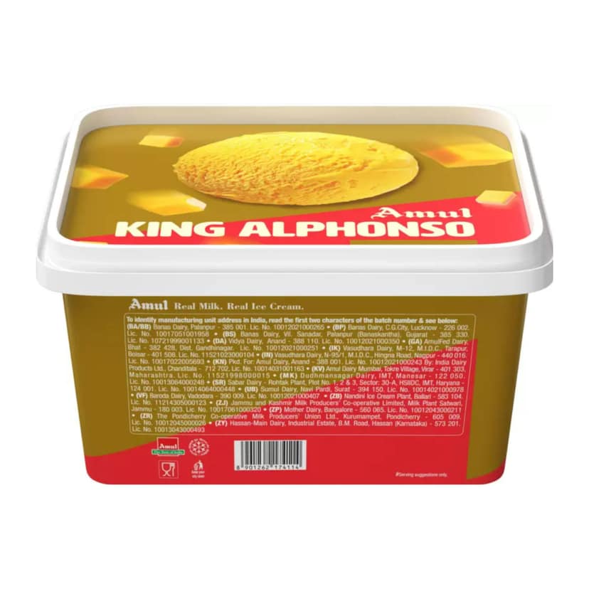 Amul Gold King Alphonso Ice Cream Tub view 2