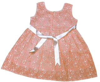 Empire Knee Length Cotton Blend Chikankari Dress