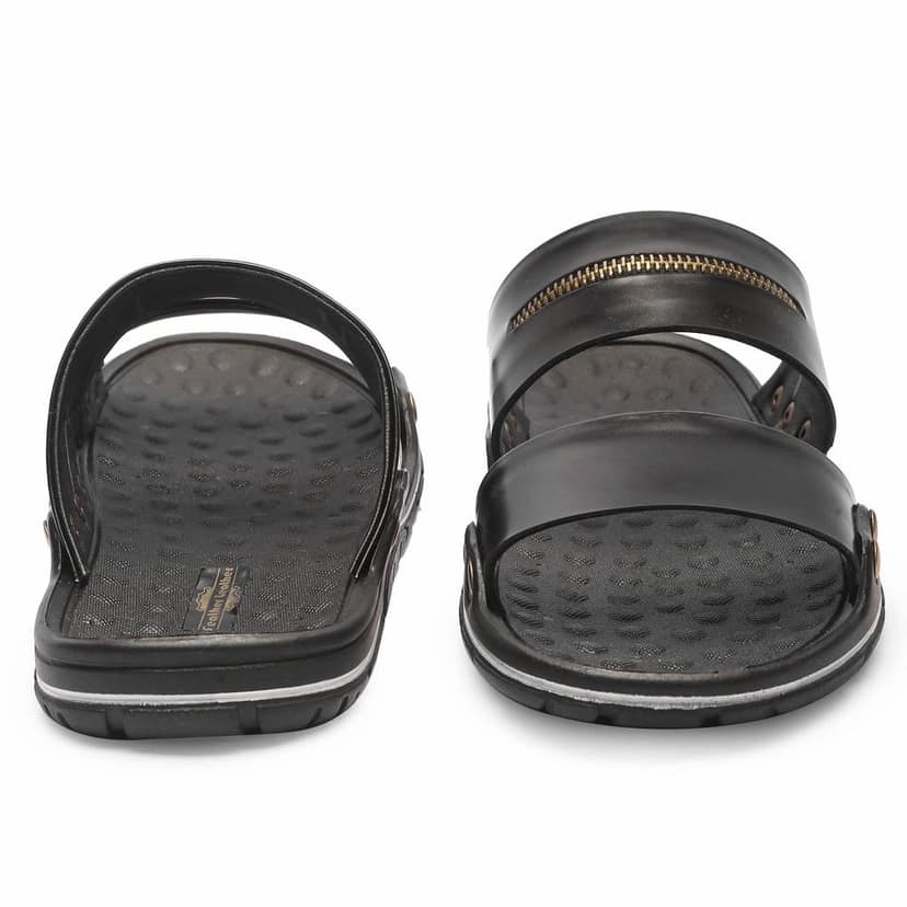 FEATHER LEATHER Stylish Men's Comfortable & Lightweight Sandals & Slippers | Genuine Leather Casual Slipper/flip-flop for Men | Everyday and Office Use Slipper view 5